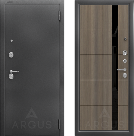 Входная дверь Argus ДА 95 Сирма  Антик серебро/ Керамика/ Черный лакобель 870х2060 Правое
