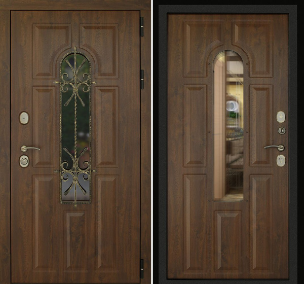 Входная дверь с терморазрывом Дверной континент Лион Темный ТЕРМО 860х2050 Левое