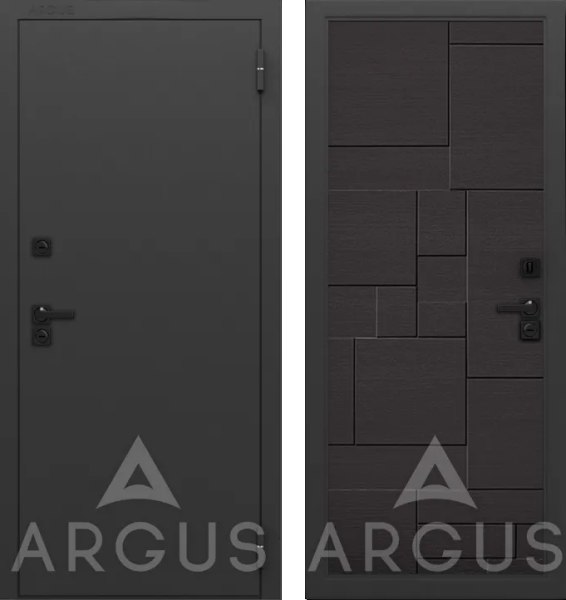 Входная дверь с терморазрывом Argus Тепло LE Муар графит 7021 Форт Венге 870х2050 Правое