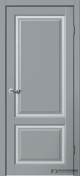 Межкомнатная дверь FlyDoors E02 Эмалит Серый/ Мателюкс 900х2000