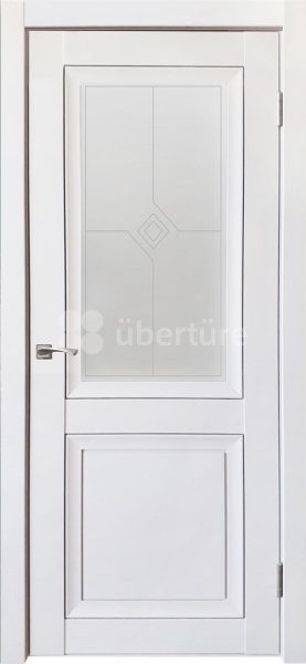 Межкомнатная дверь Uberture Деканто 1 ДО  Белый бархат/ Сатинат матовое  600х2000