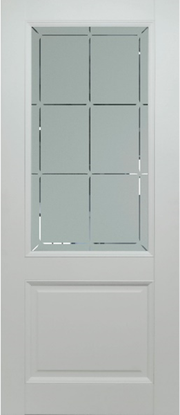 Межкомнатная дверь ALEX DOORS Марта 6 ДО Силк маус/ Английская решетка 600х2000