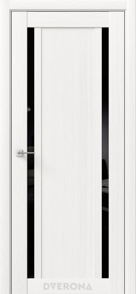 Межкомнатная дверь DVERONA Гамма М2 Дуб белый/ Черный лакобель 900х2000