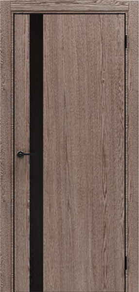 Межкомнатная дверь Portika Porta-51 4AB Brownie Oak/ кромка Алюм.черная с 4-х сторон 900х2000 (Защелка магнит. WC)