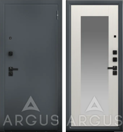 Входная дверь Argus ДА 66 Милли Black Style Букле графит/ Ясень белый 970х2050 Левое