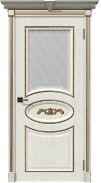 Межкомнатная дверь Дубрава Сибирь Валенсия ДО Белый ясень пат.золото/ Сатин 600х2000