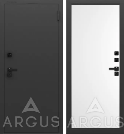 Входная дверь с терморазрывом Argus Тепло Муар графит 7021 Ивен Эмалит арктик 970х2050 Левое