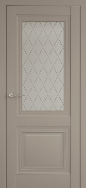 Межкомнатная дверь Albero Спарта-2 ДО Серый/ Мателюкс рис."Лорд серое" 900х2000