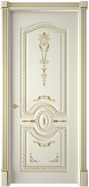 Межкомнатная дверь InterneDoors Диамант ДГ Слоновая кость/ патина золото 600х2000