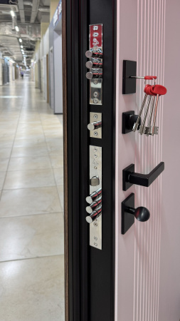 Входная дверь URBAN Статус Черная шагрень/ Белый 860х2050 Левое