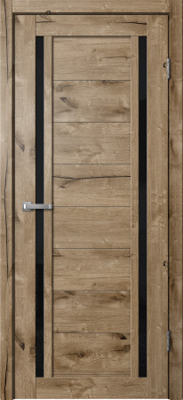 Межкомнатная дверь FlyDoors 203 ДО  Дуб пацифик/ Черный лакобель  600х2000