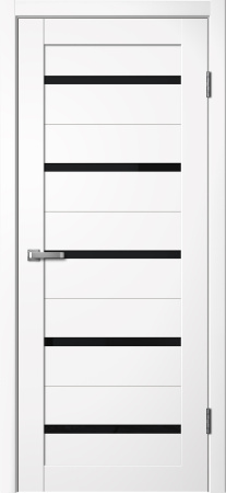 Межкомнатная дверь FlyDoors 206 Эмалит  Белый/ Черный лакобель  600х2000