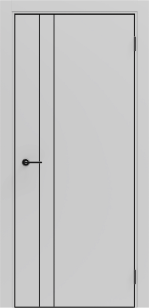 Межкомнатная дверь Portika Porta-58 4AB Shellac Grey/ кромка Алюм.черная с 4-х сторон 600х2000 (Защелка магнит. WC)