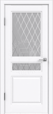 Межкомнатная дверь ALEX DOORS Каролина ДО Белый/ Сатин рис. "Ромб" 800х2000