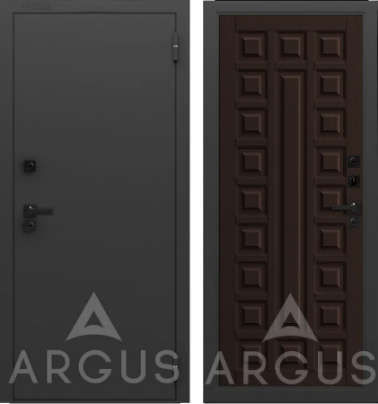 Входная дверь с терморазрывом Argus Тепло LE Муар графит 7021 Экстра Венге тисненный 970х2050 Левое