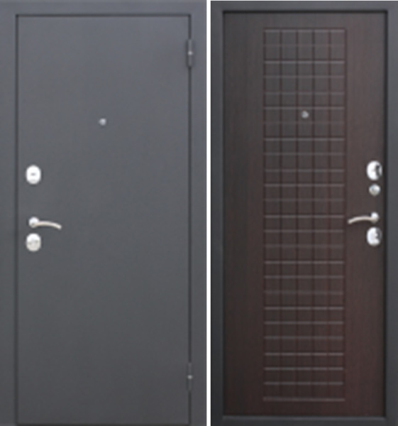 Входная дверь Ferroni Гарда 8 мм Муар черный/ Венге 960х2050 Левое