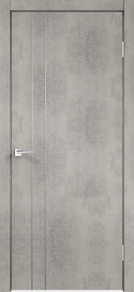 Межкомнатная дверь VellDoris TECHNO M2 Муар светло-серый / кромка Алюм.хром с 4-х сторон 600х2000 (Защелка пласт. WC)