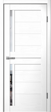 Межкомнатная дверь FlyDoors 202 ДО Ясень белый/ Зеркало 900х2000