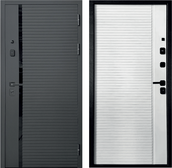 Входная дверь  СД 10-2 Серый графит/ Белый 860х2050 Левое