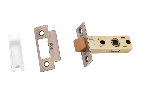 Защелка межкомнатная пластиковая Bussare L6-45 PLAST  AB Бронза античная