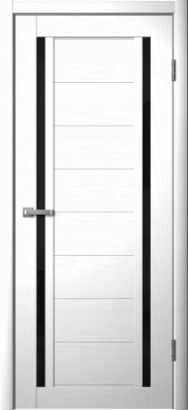 Межкомнатная дверь FlyDoors 203 ДО Ясень белый/ Черный лакобель 600х2000