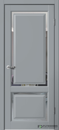 Межкомнатная дверь FlyDoors E02 Эмалит Серый/ Зеркало 600х2000