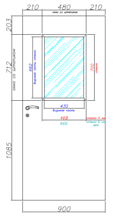 Влагостойкая дверь AquaDoor гладкая ДО модель 2 Серый/ Сатинат (прозрачное или матовое) 900х2000