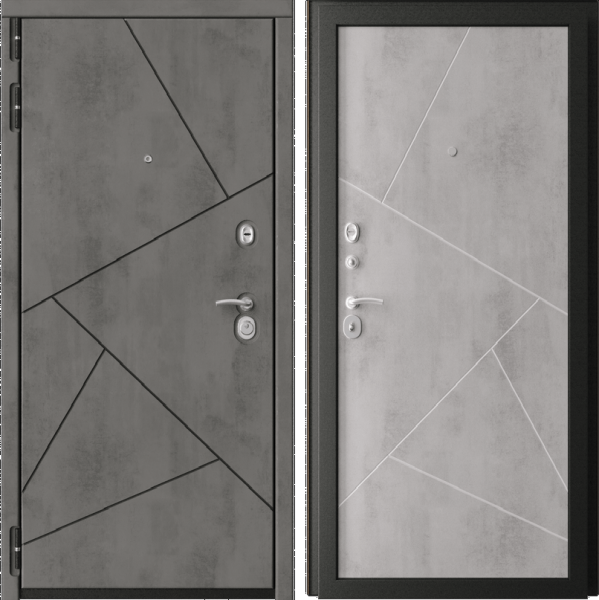 Входная дверь Флагман 12 Камень темный/ Камень светлый 860х2050 Левое