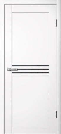 Межкомнатная дверь FlyDoors 237 Эмалит Белый/ Черный лакобель 700х2000