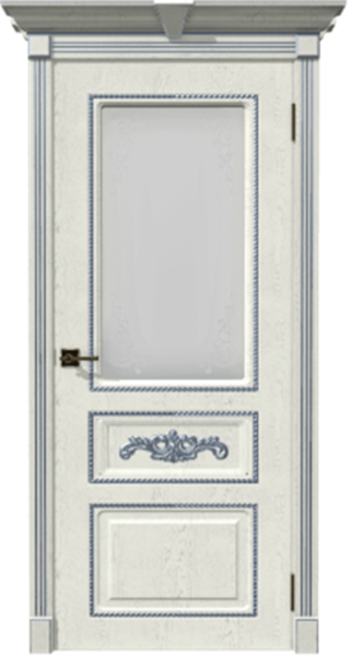 Межкомнатная дверь Дубрава Сибирь Амелия ДО Белый ясень пат.серебро/ Сатин 900х2000