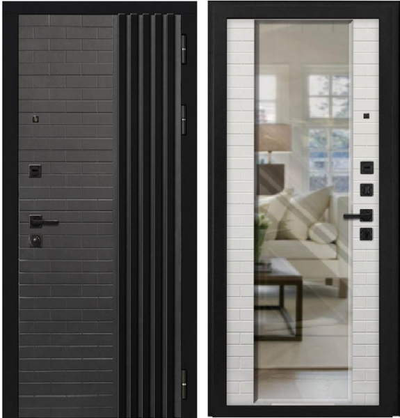 Входная дверь Страж Парини РЖ Графит/ Белый матовый 860х2050 Левое