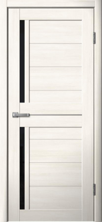 Межкомнатная дверь FlyDoors 202 ДО  Ясень снежный/ Черный лакобель  800х2000