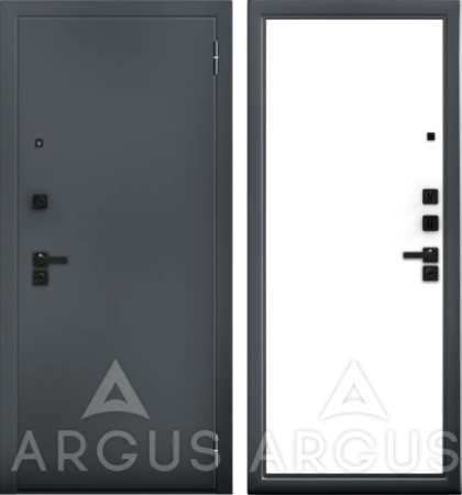 Входная дверь Argus ДА 64 Ивен Black Style Букле графит/ Арктик 870х2050 Левое