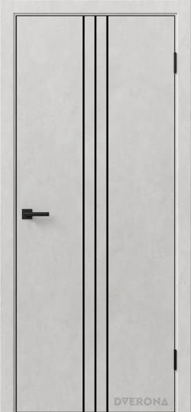 Межкомнатная дверь DVERONA Орион 3.2 ЛАЙТ Бетон светлый/ ABS черная 600х2000