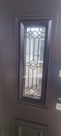 Входная дверь с терморазрывом Ferroni 11 см Протерма ЗD Стеклопакет Букле шоколад/ Белый 960х2050 Правое