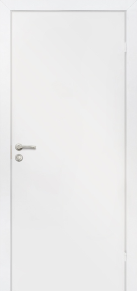 Межкомнатная дверь ОЛОВИ глухая с притвором Эмаль Белая M7x21 (Замок 2041)