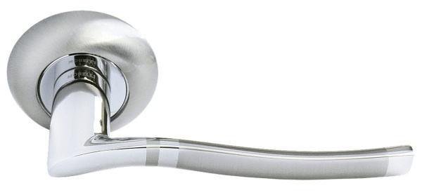 Дверная ручка Morelli Фонтан MH-04  SN/CP Никель белый/Хром полированный