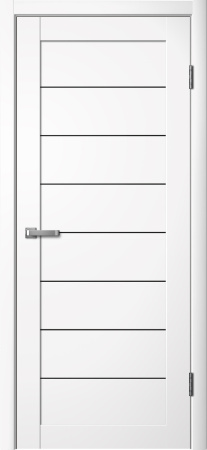 Межкомнатная дверь FlyDoors 242 Эмалит  Белый/ Черный лакобель  900х2000