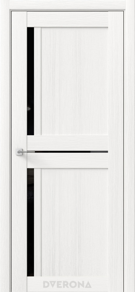Межкомнатная дверь DVERONA Дельта М Дуб белый/ Черный лакобель 900х2000