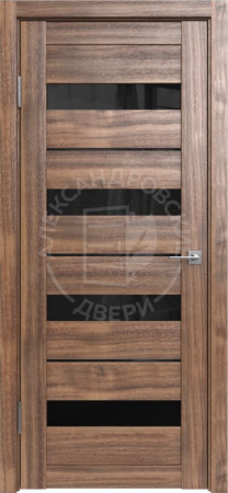 Межкомнатная дверь ALEX DOORS Милана ДО Орех американский темный/ Черный лакобель 700х2000