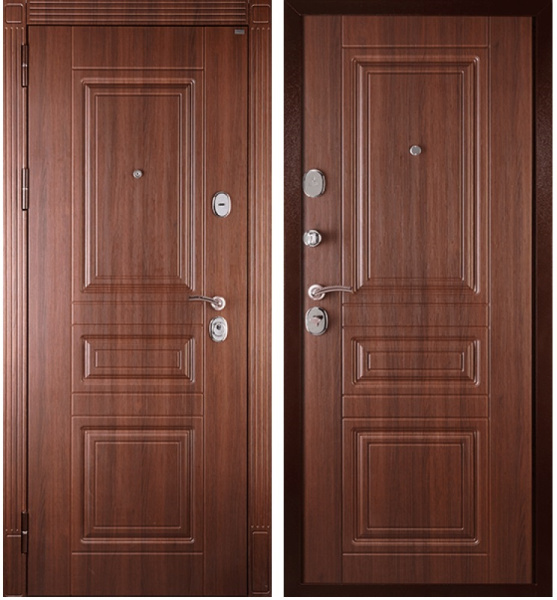 Входная дверь Сударь МД-33 Орех бренди/ Орех бренди 860х2050 Левое