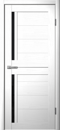 Межкомнатная дверь FlyDoors 202 ДО Ясень белый/ Черный лакобель 900х2000