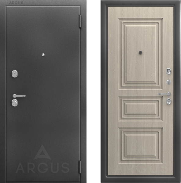 Входная дверь Argus ДА 91 Скиф Антик серебро/ Филадельфия крем 870х2060 Левое