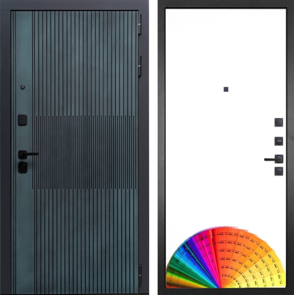 Входная дверь Гранит Бриони Серо-зеленый/ панель 049 под покраску 860х2050 Левое