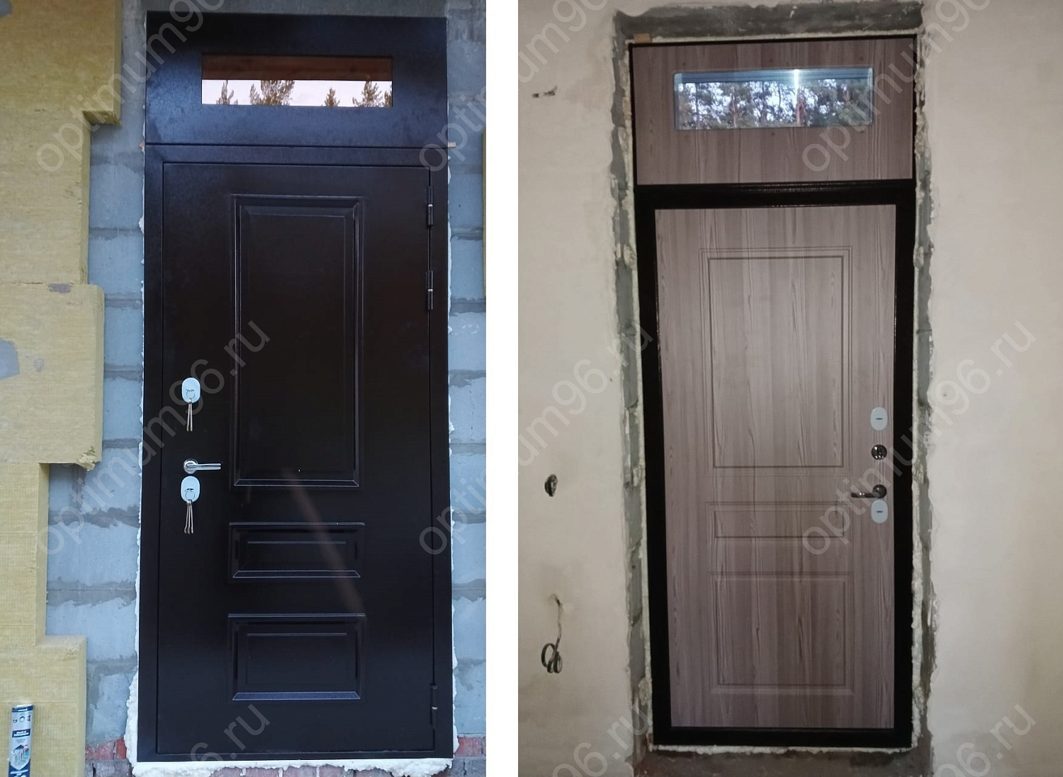 Дверь в коттедж с фрамугой для Дмитрия