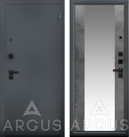 Входная дверь Argus ДА 66 Вояж Black Style Букле графит/ Бетон темный 870х2050 Левое
