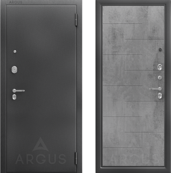 Входная дверь Argus ДА 64 Никсон Антик серебро/ Бетон светлый 870х2050 Левое