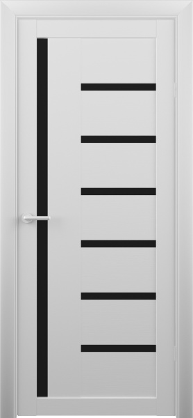 Межкомнатная дверь Albero Мадрид ДО Кедр снежный/ Черный лакобель 900х2000