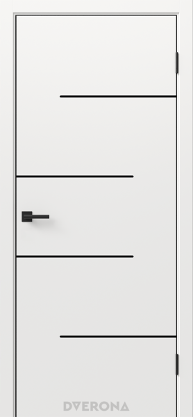 Межкомнатная дверь DVERONA Виста 4.2 ПЭТ Эдельвейс/ ABS черная 900х2000