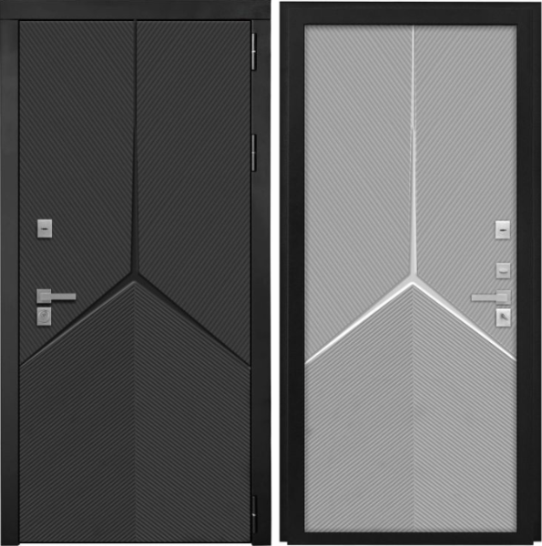 Входная дверь KOVA Mersa Графит нубук/ Лайт грей нубук 860х2050 Левое